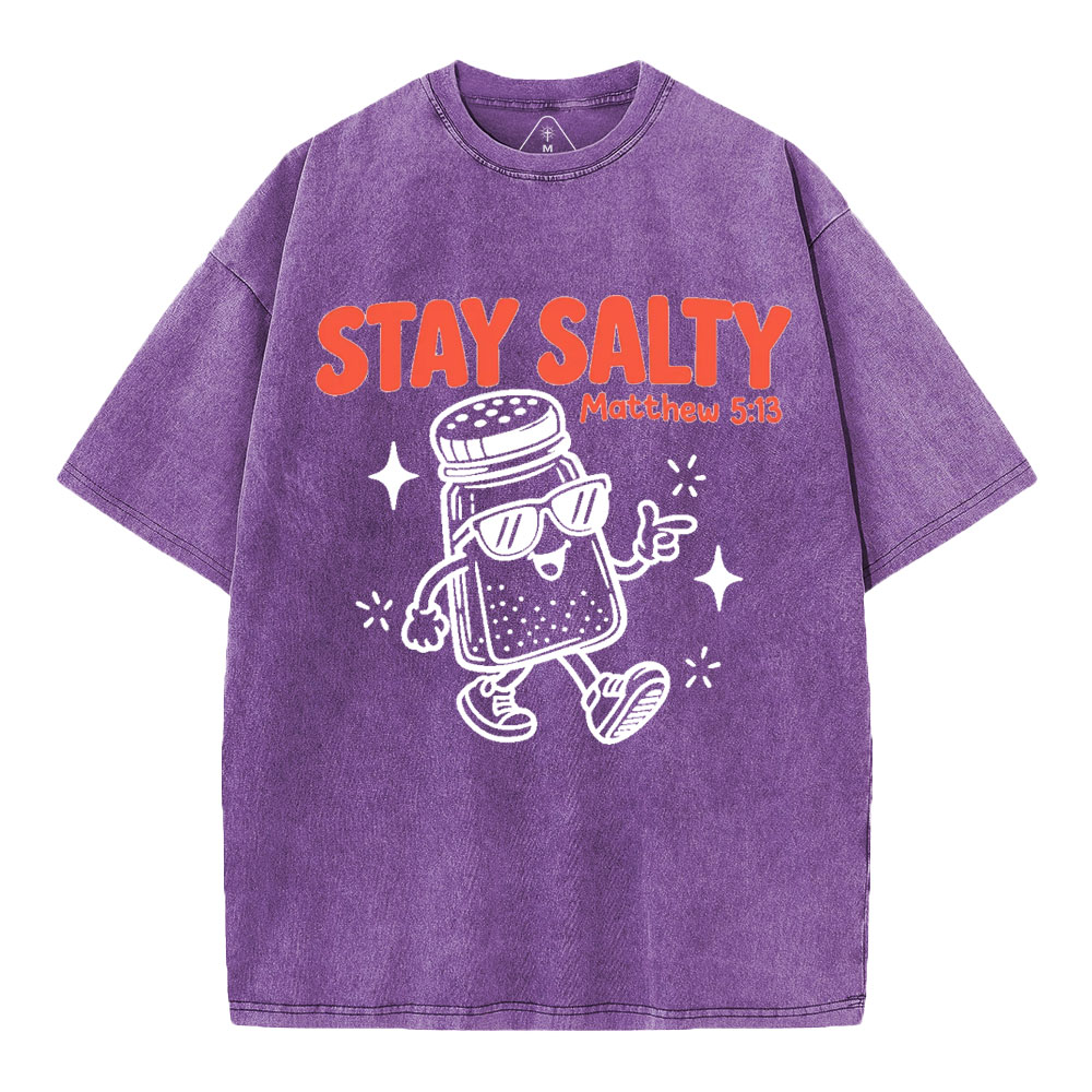 Stay Salty Christian Washed T-Shirt