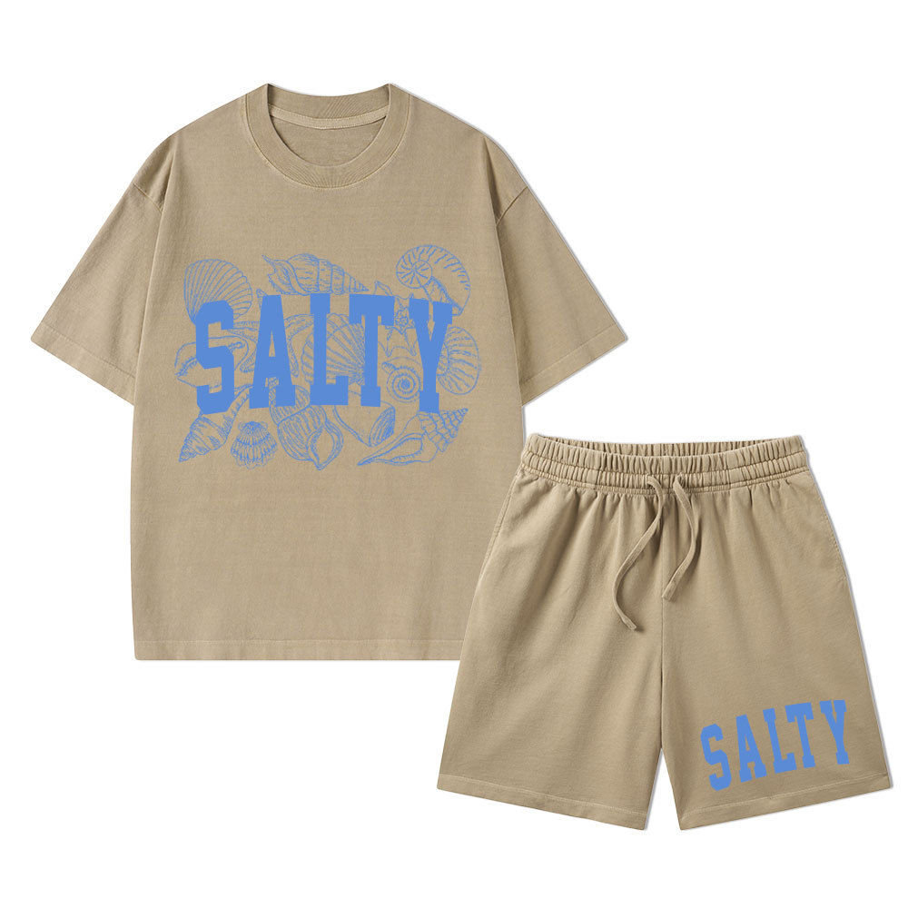 Stay Salty Christian Washed T-Shirt & Shorts