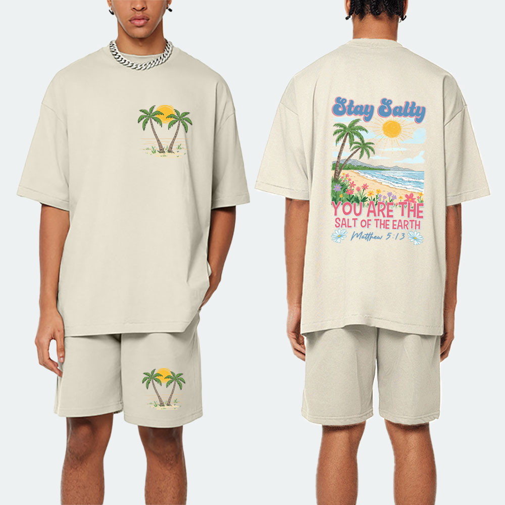 Stay Salty Christian Washed T-Shirt & Shorts