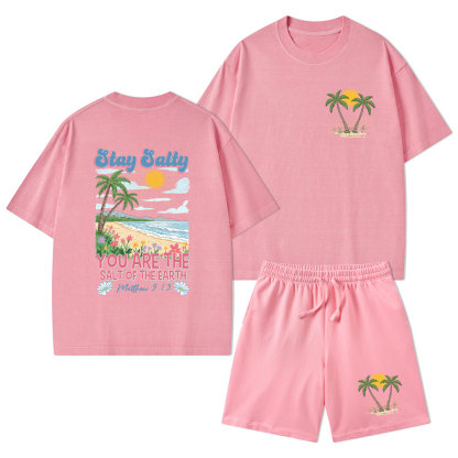 Stay Salty Christian Washed T-Shirt & Shorts