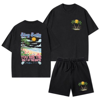 Stay Salty Christian Washed T-Shirt & Shorts
