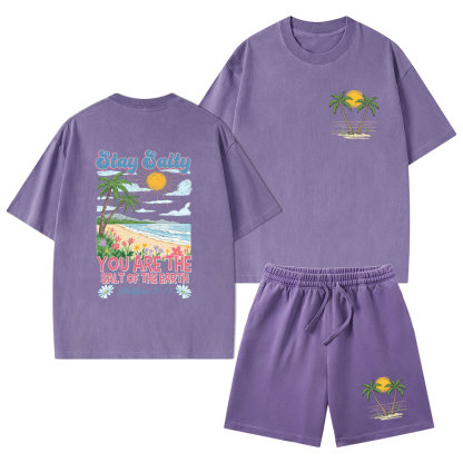 Stay Salty Christian Washed T-Shirt & Shorts