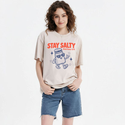 Stay Salty Christian Washed T-Shirt