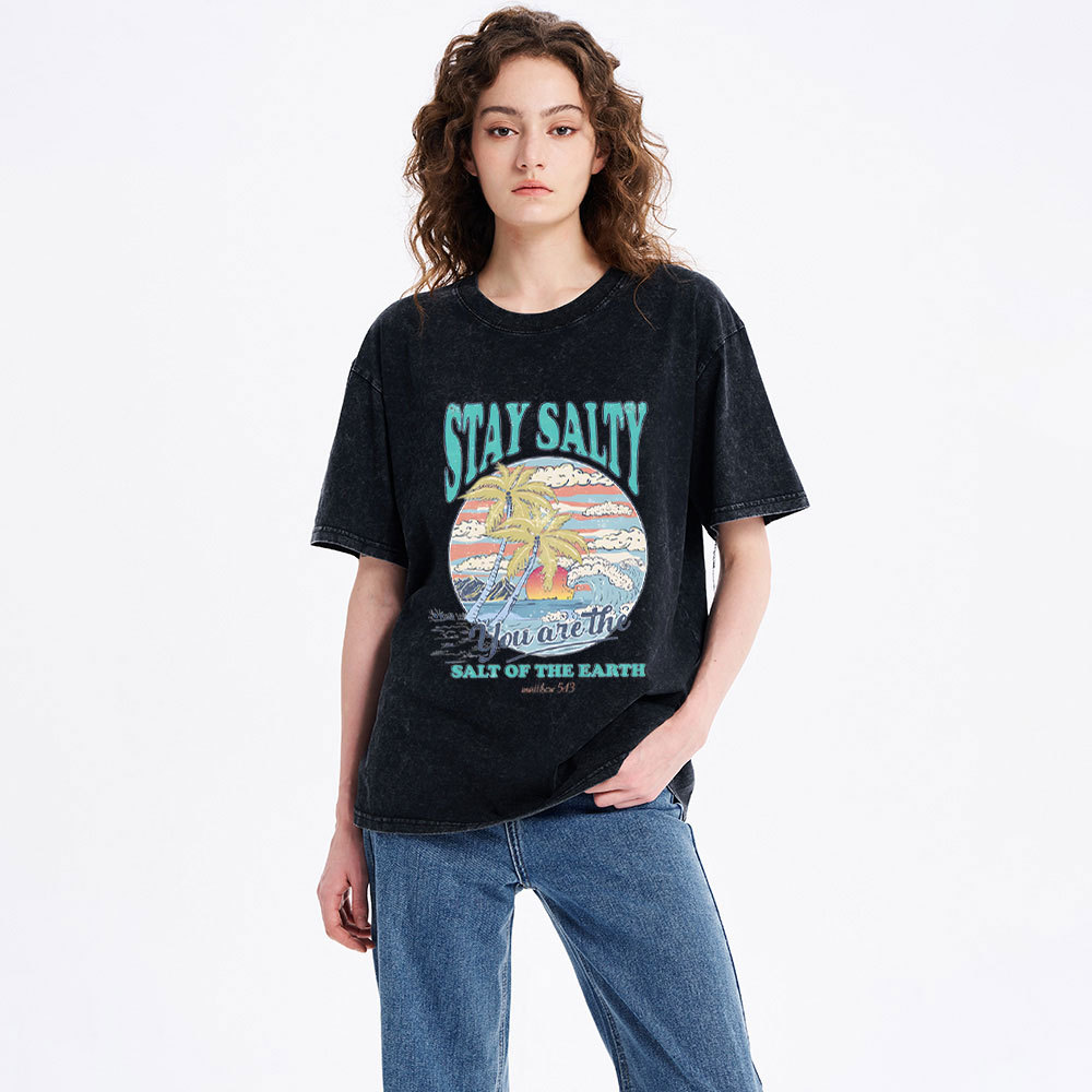 Stay Salty Christian Washed T-Shirt