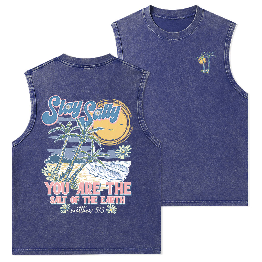 Stay Salty Christian Washed Tank Top