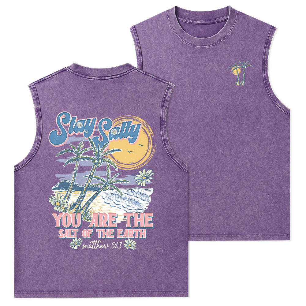 Stay Salty Christian Washed Tank Top
