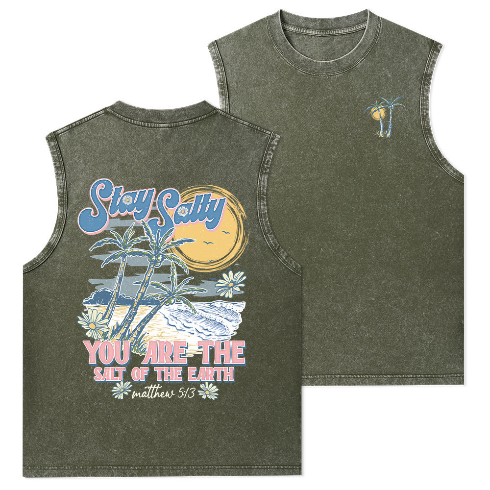Stay Salty Christian Washed Tank Top