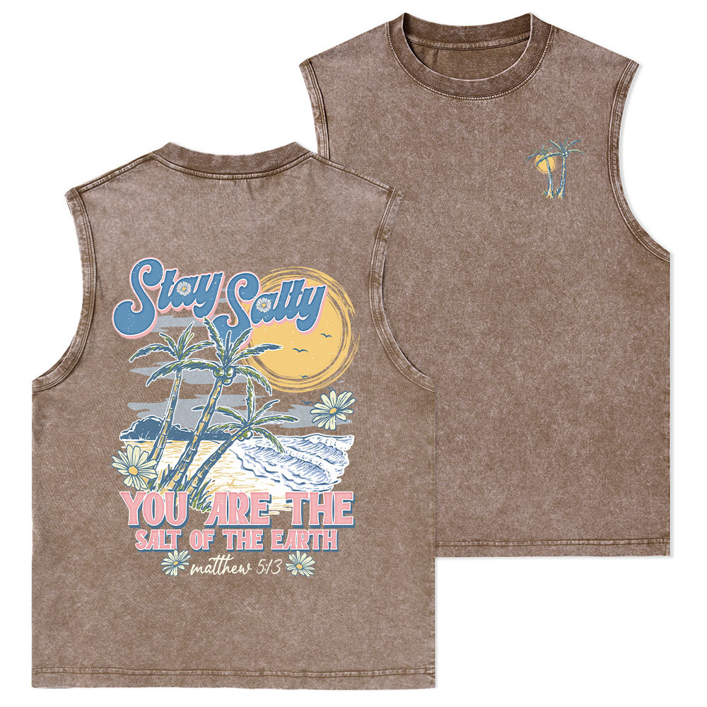Stay Salty Christian Washed Tank Top