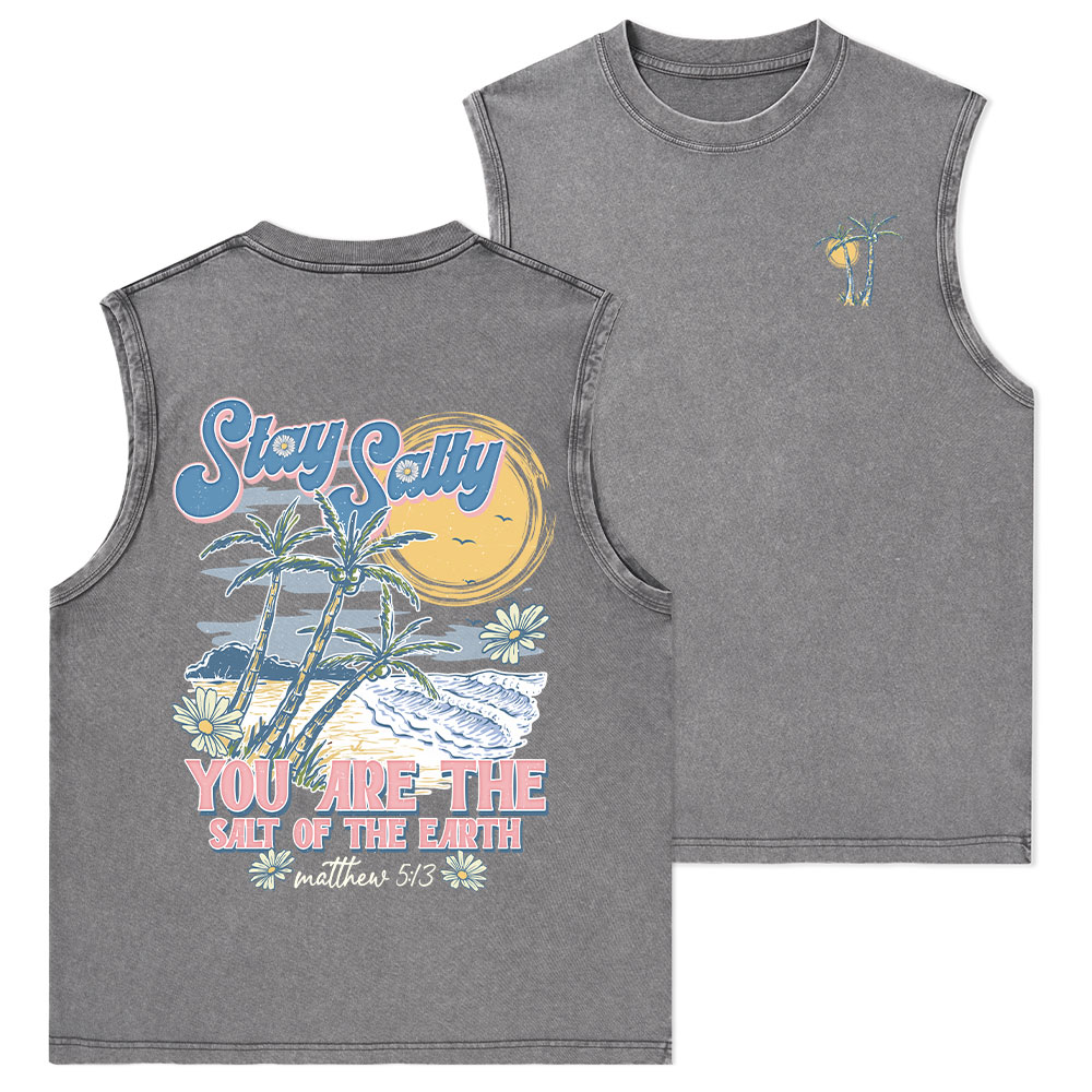 Stay Salty Christian Washed Tank Top