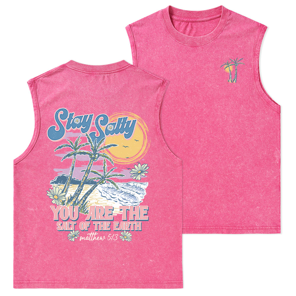 Stay Salty Christian Washed Tank Top