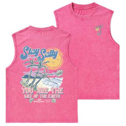 Stay Salty Christian Washed Tank Top