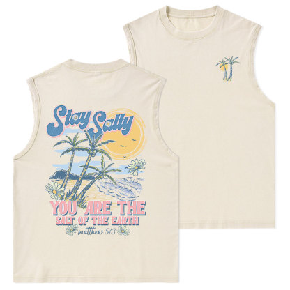 Stay Salty Christian Washed Tank Top