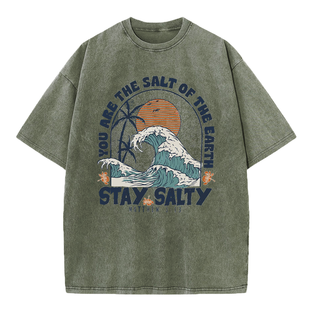 Stay Salty Summer Christian Washed T-Shirt