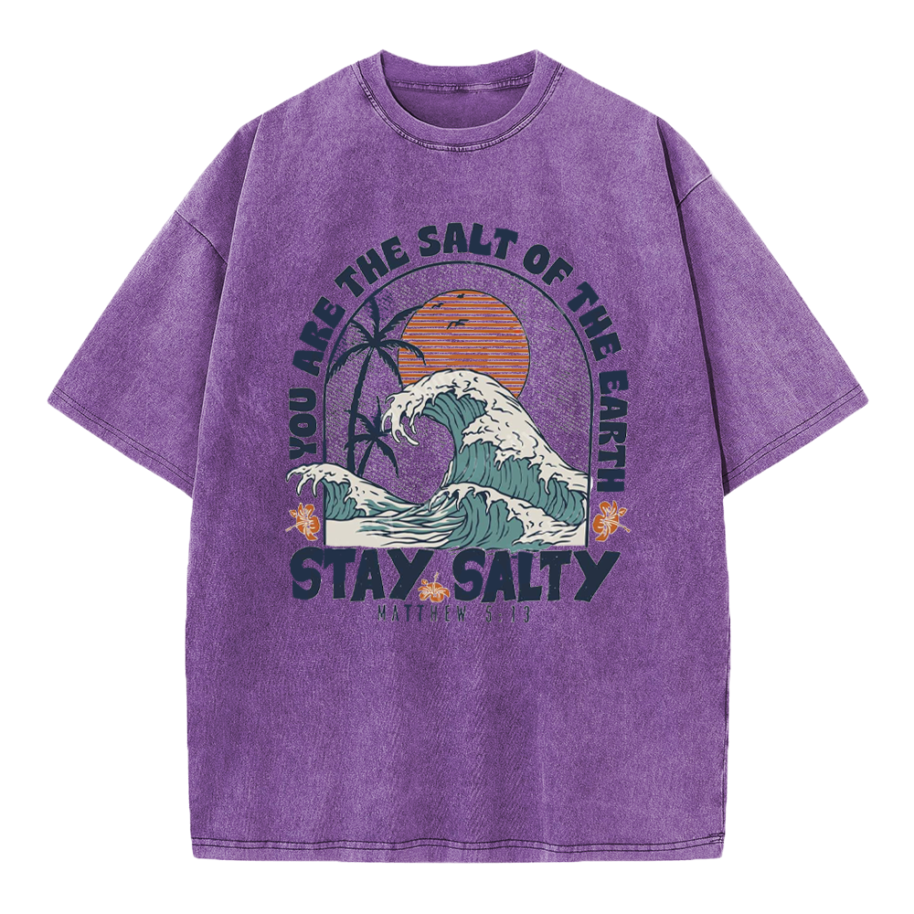 Stay Salty Summer Christian Washed T-Shirt