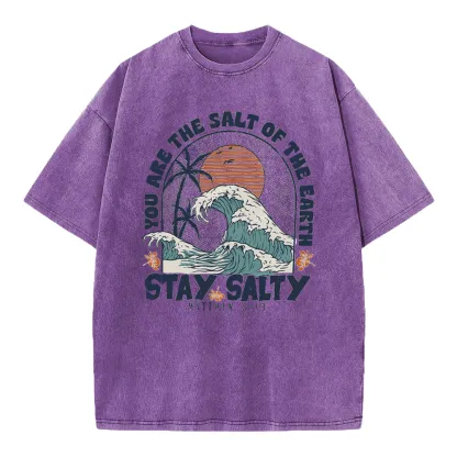 Stay Salty Summer Christian Washed T-Shirt