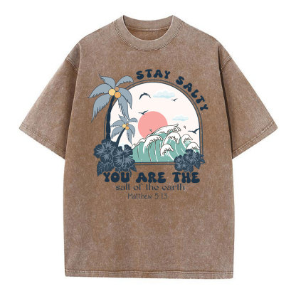 Stay Salty You Are The Salt Of The Earth Christian Washed T-Shirt