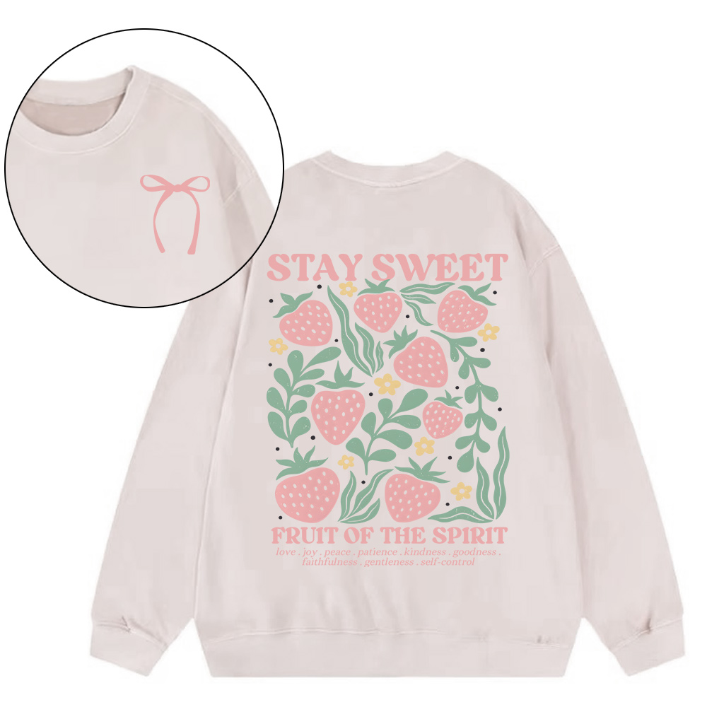 Stay Sweet Fruit Of The Spirit Christian Washed Sweatshirt