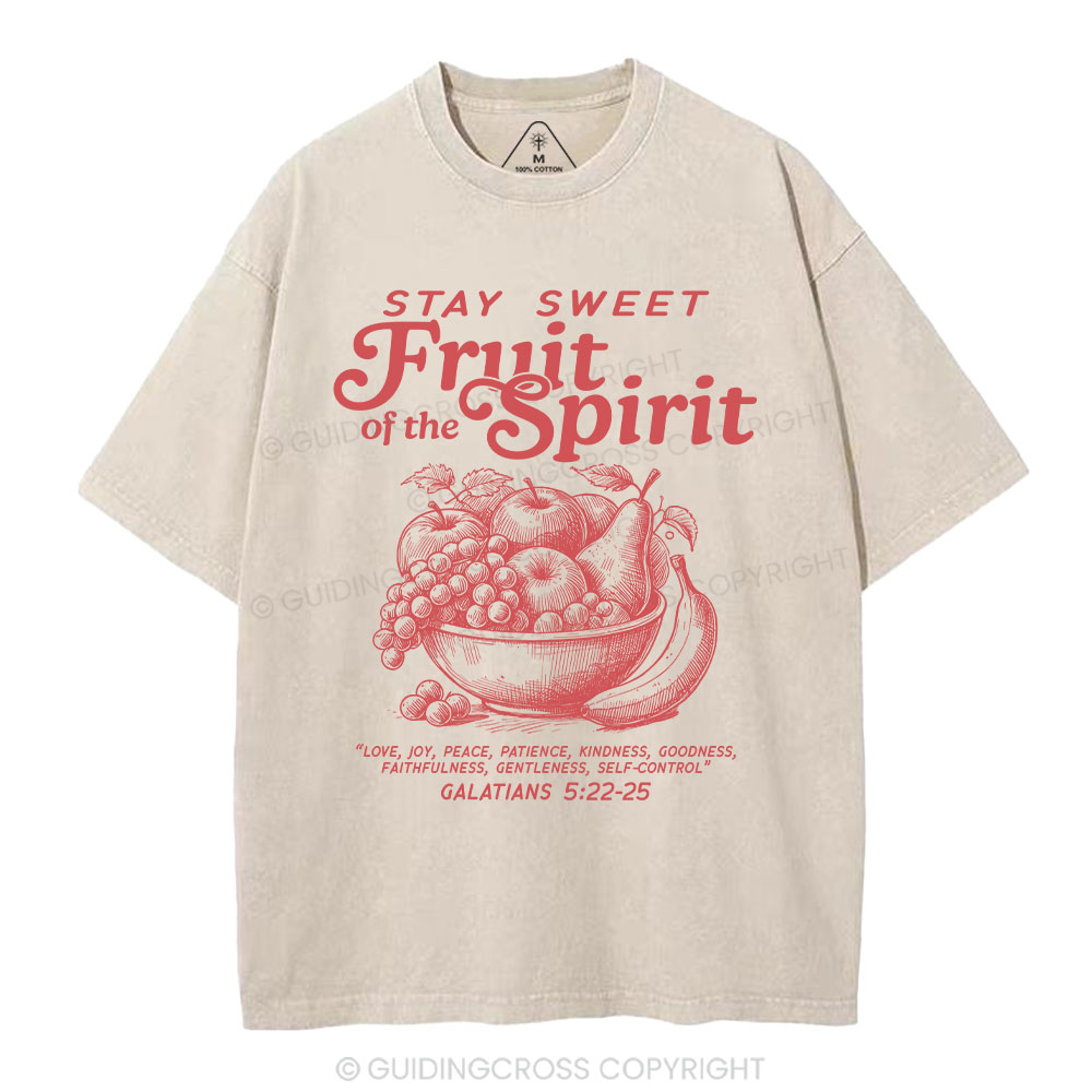 Stay Sweet Fruit Of The Spirit Christian Washed T-Shirt