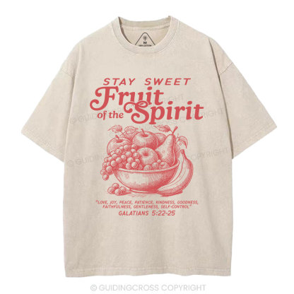 Stay Sweet Fruit Of The Spirit Christian Washed T-Shirt