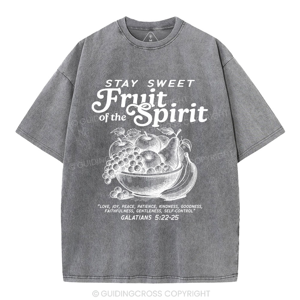 Stay Sweet Fruit Of The Spirit Christian Washed T-Shirt