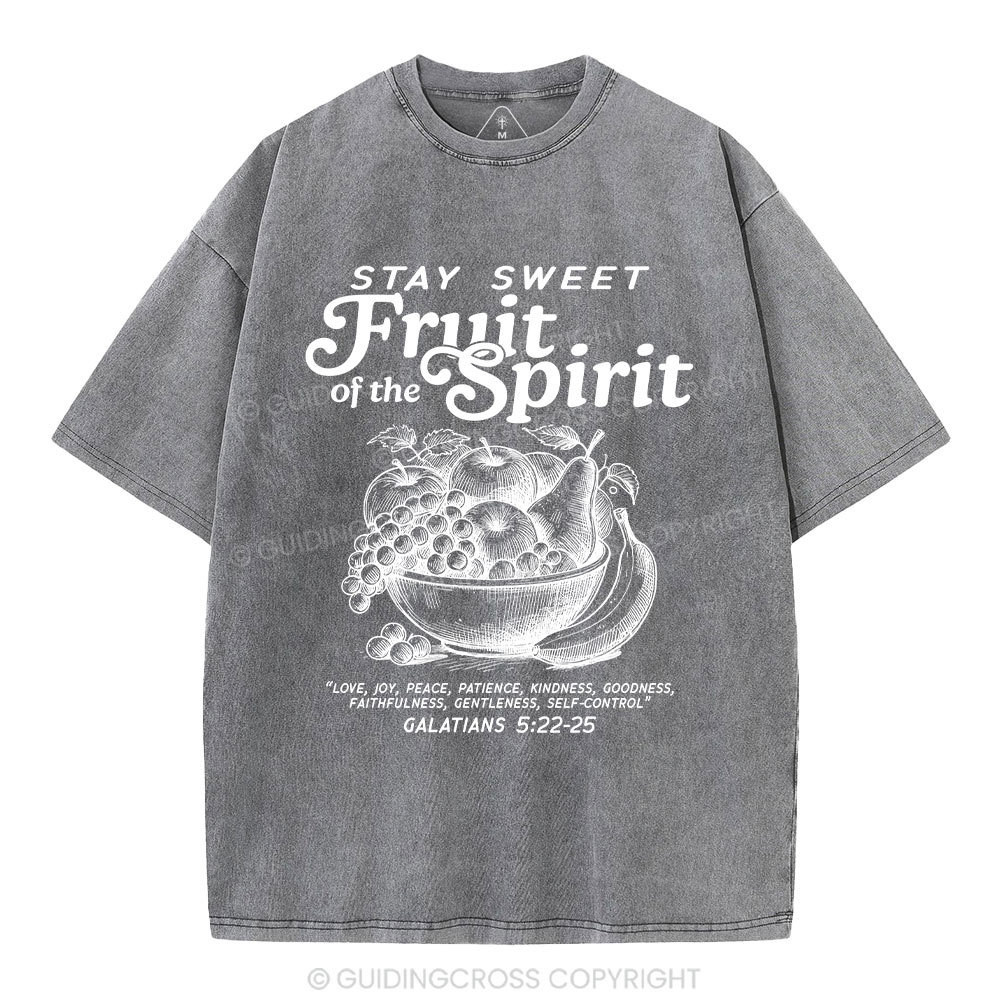 Stay Sweet Fruit Of The Spirit Christian Washed T-Shirt