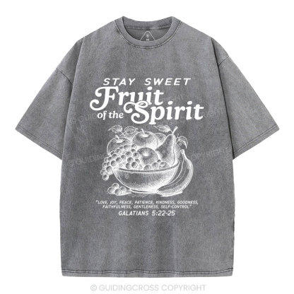 Stay Sweet Fruit Of The Spirit Christian Washed T-Shirt