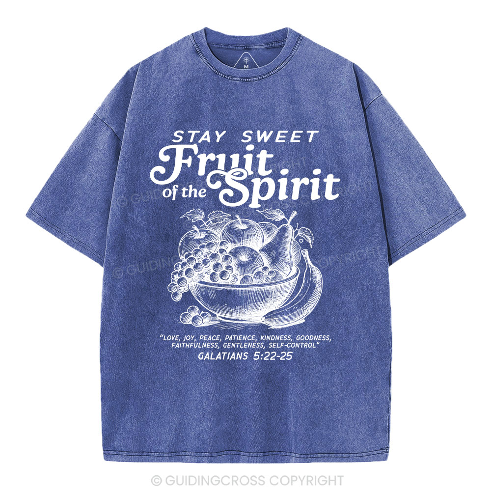 Stay Sweet Fruit Of The Spirit Christian Washed T-Shirt