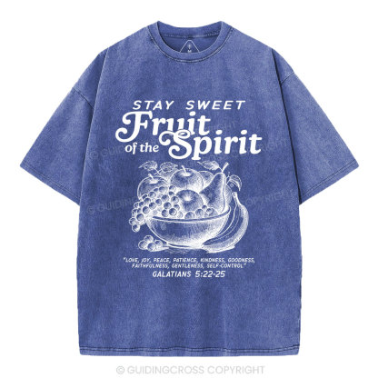 Stay Sweet Fruit Of The Spirit Christian Washed T-Shirt