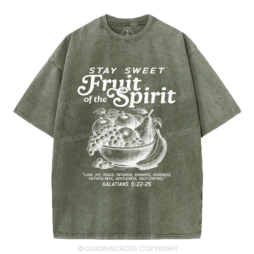 Stay Sweet Fruit Of The Spirit Christian Washed T-Shirt