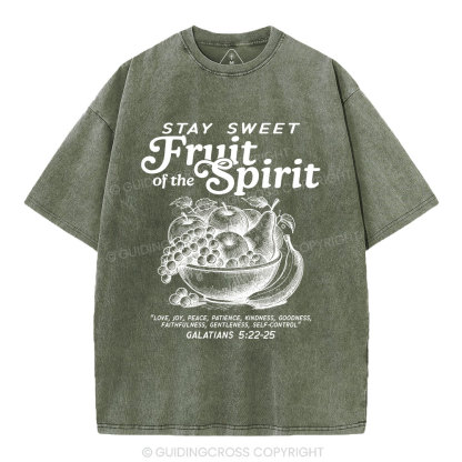 Stay Sweet Fruit Of The Spirit Christian Washed T-Shirt