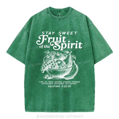 Stay Sweet Fruit Of The Spirit Christian Washed T-Shirt