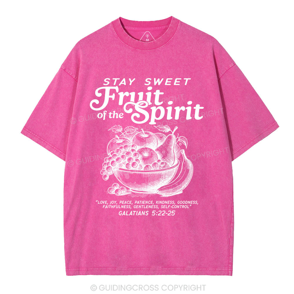 Stay Sweet Fruit Of The Spirit Christian Washed T-Shirt