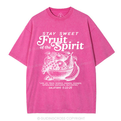Stay Sweet Fruit Of The Spirit Christian Washed T-Shirt