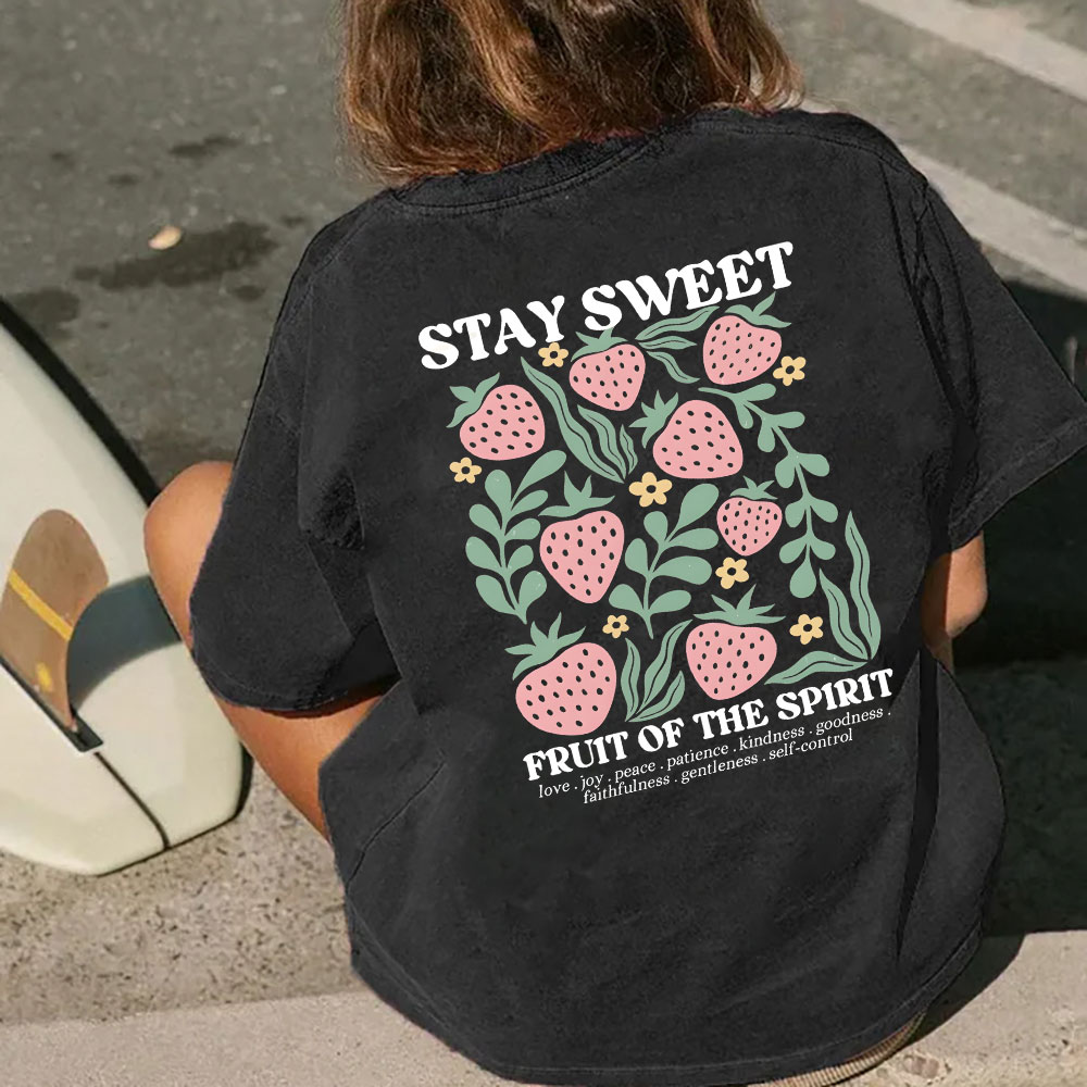 Stay Sweet Fruit Of The Spirit Christian Washed T-Shirt