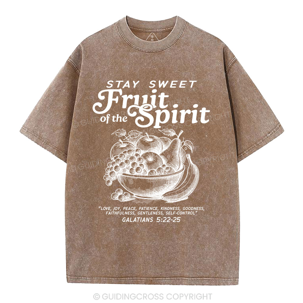 Stay Sweet Fruit Of The Spirit Christian Washed T-Shirt