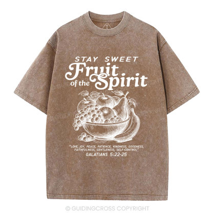 Stay Sweet Fruit Of The Spirit Christian Washed T-Shirt