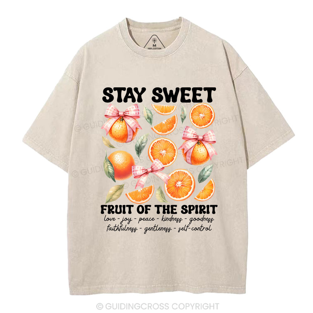 Stay Sweet Fruit Of The Spirit Christian Washed T-Shirt
