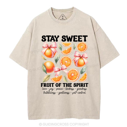 Stay Sweet Fruit Of The Spirit Christian Washed T-Shirt
