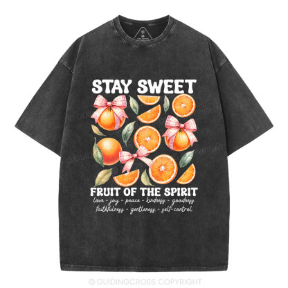 Stay Sweet Fruit Of The Spirit Christian Washed T-Shirt