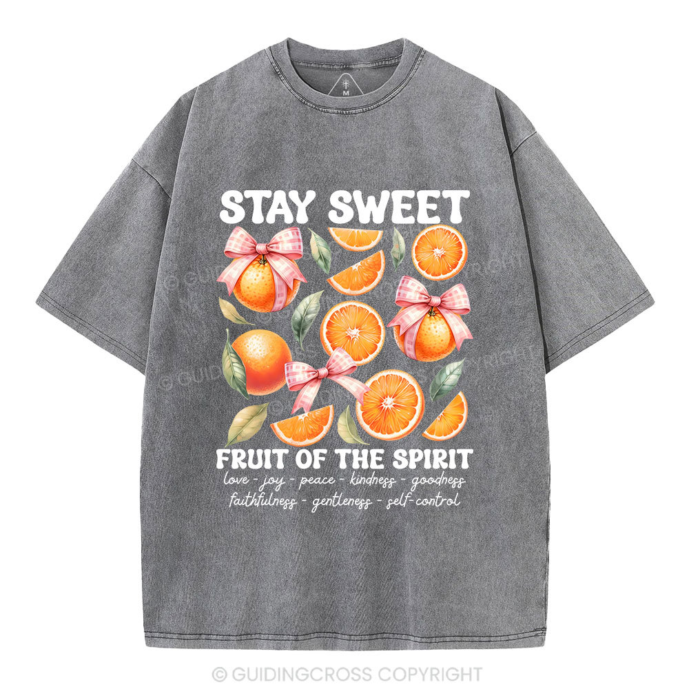 Stay Sweet Fruit Of The Spirit Christian Washed T-Shirt