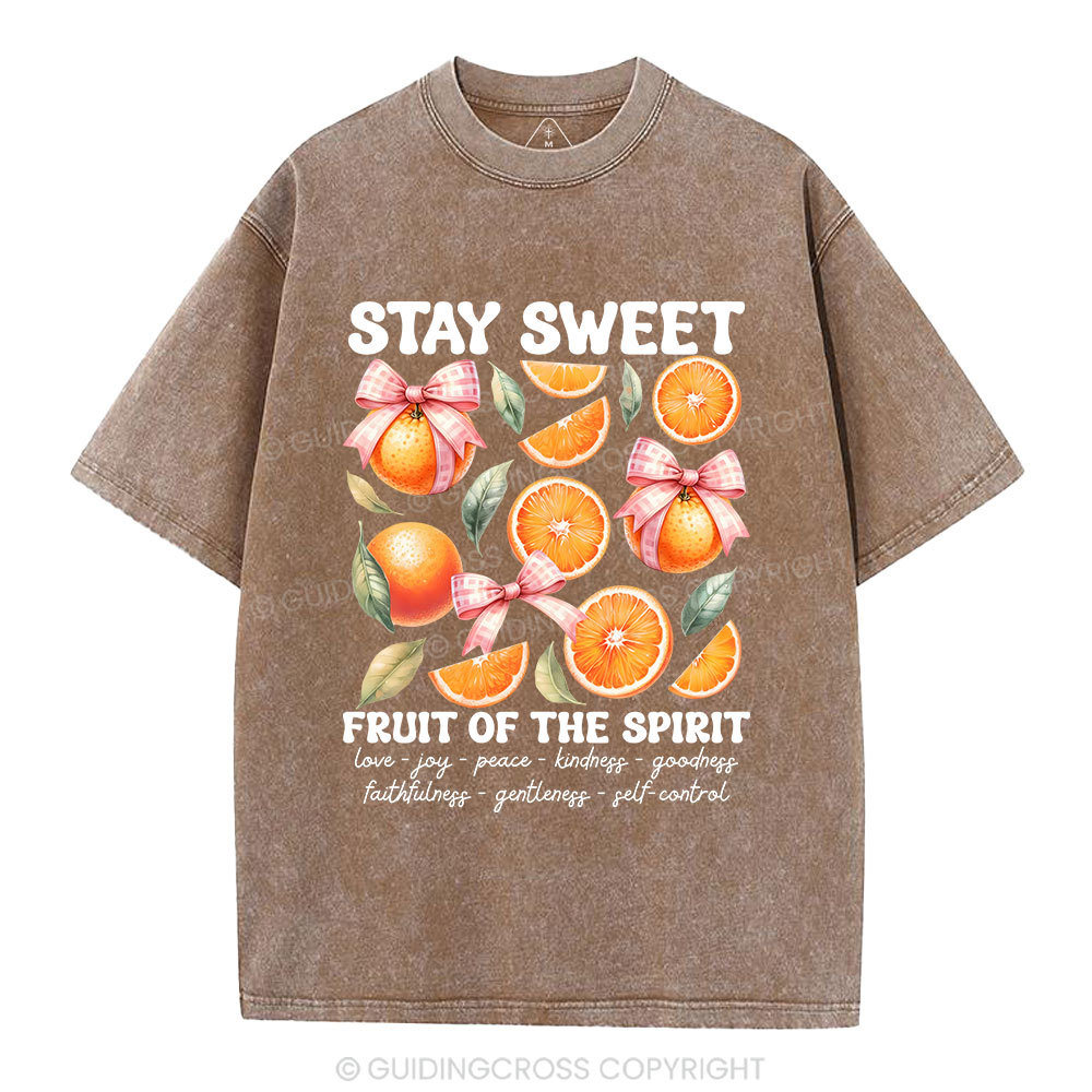 Stay Sweet Fruit Of The Spirit Christian Washed T-Shirt