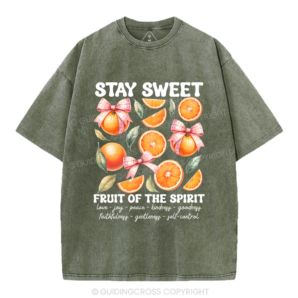 Stay Sweet Fruit Of The Spirit Christian Washed T-Shirt
