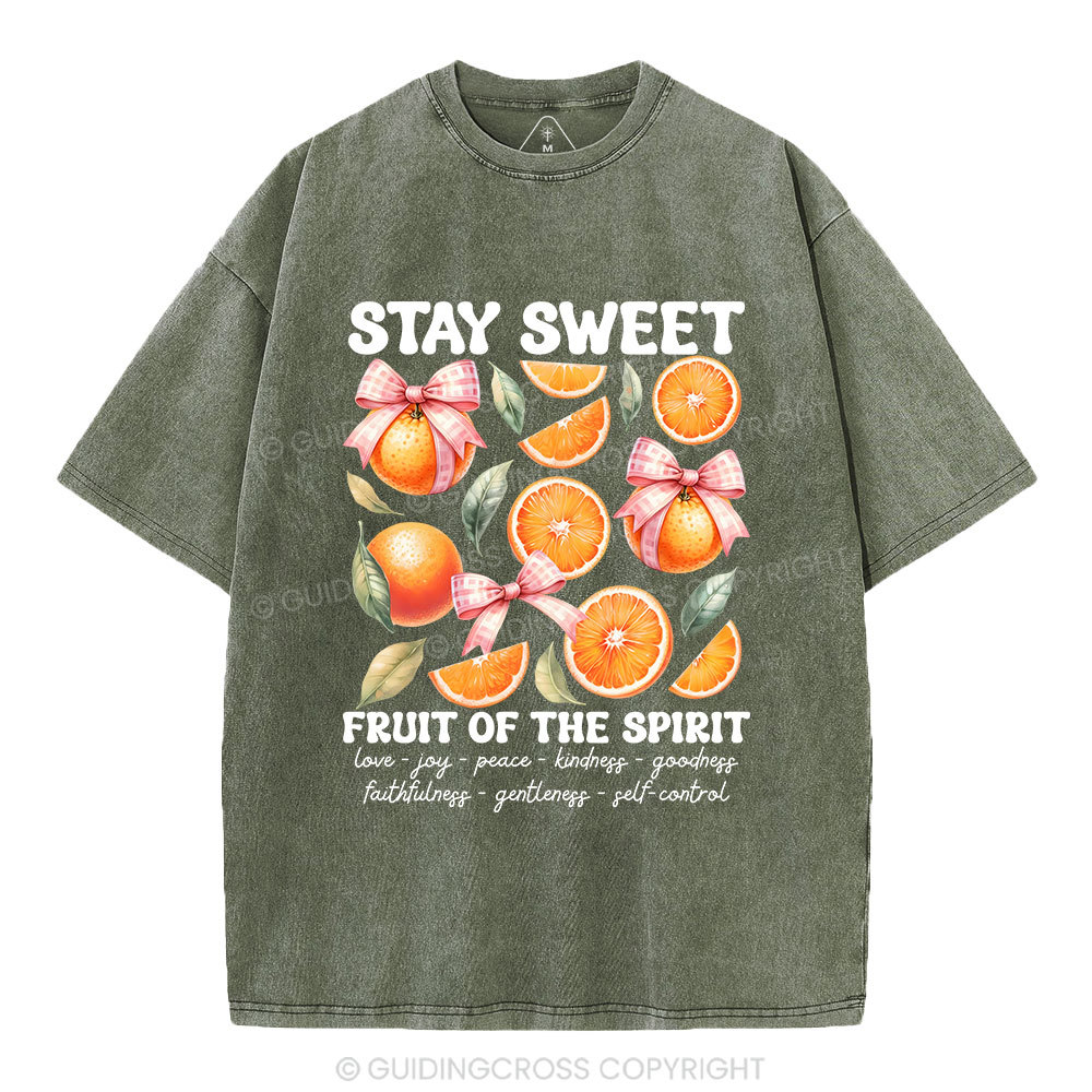 Stay Sweet Fruit Of The Spirit Christian Washed T-Shirt