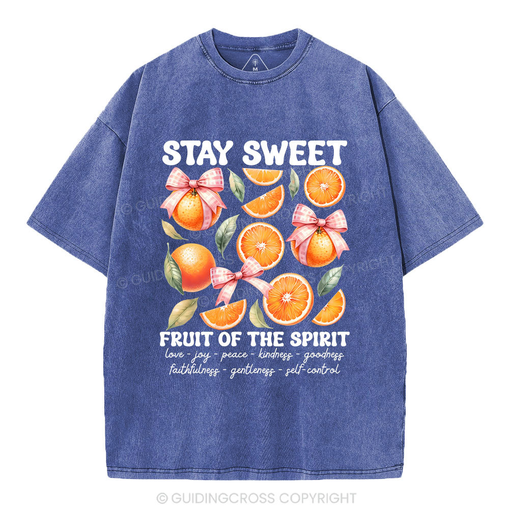 Stay Sweet Fruit Of The Spirit Christian Washed T-Shirt