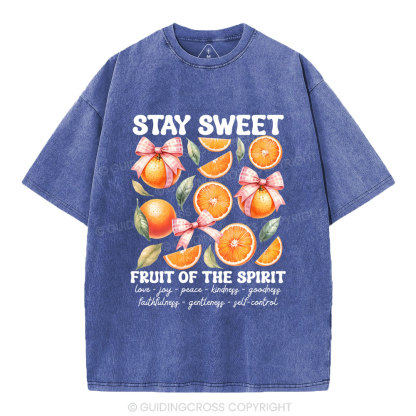 Stay Sweet Fruit Of The Spirit Christian Washed T-Shirt
