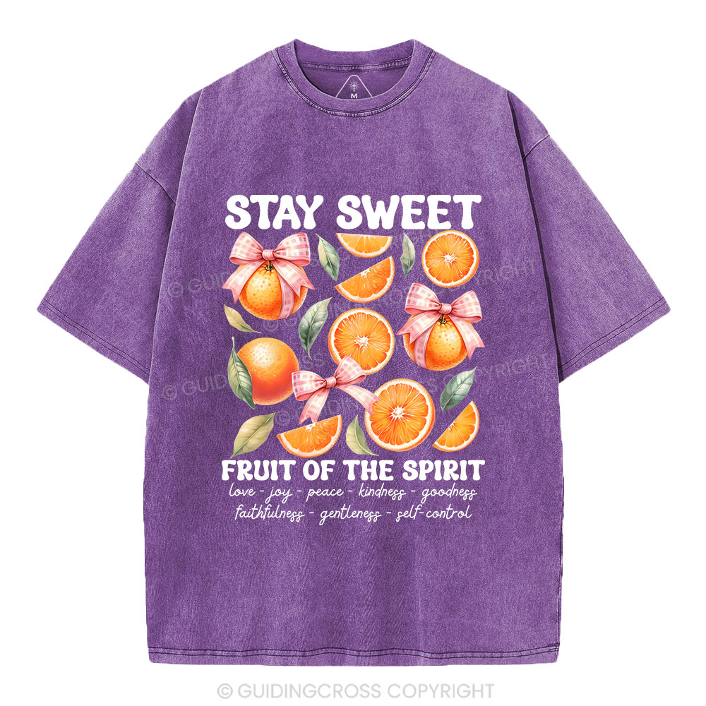 Stay Sweet Fruit Of The Spirit Christian Washed T-Shirt