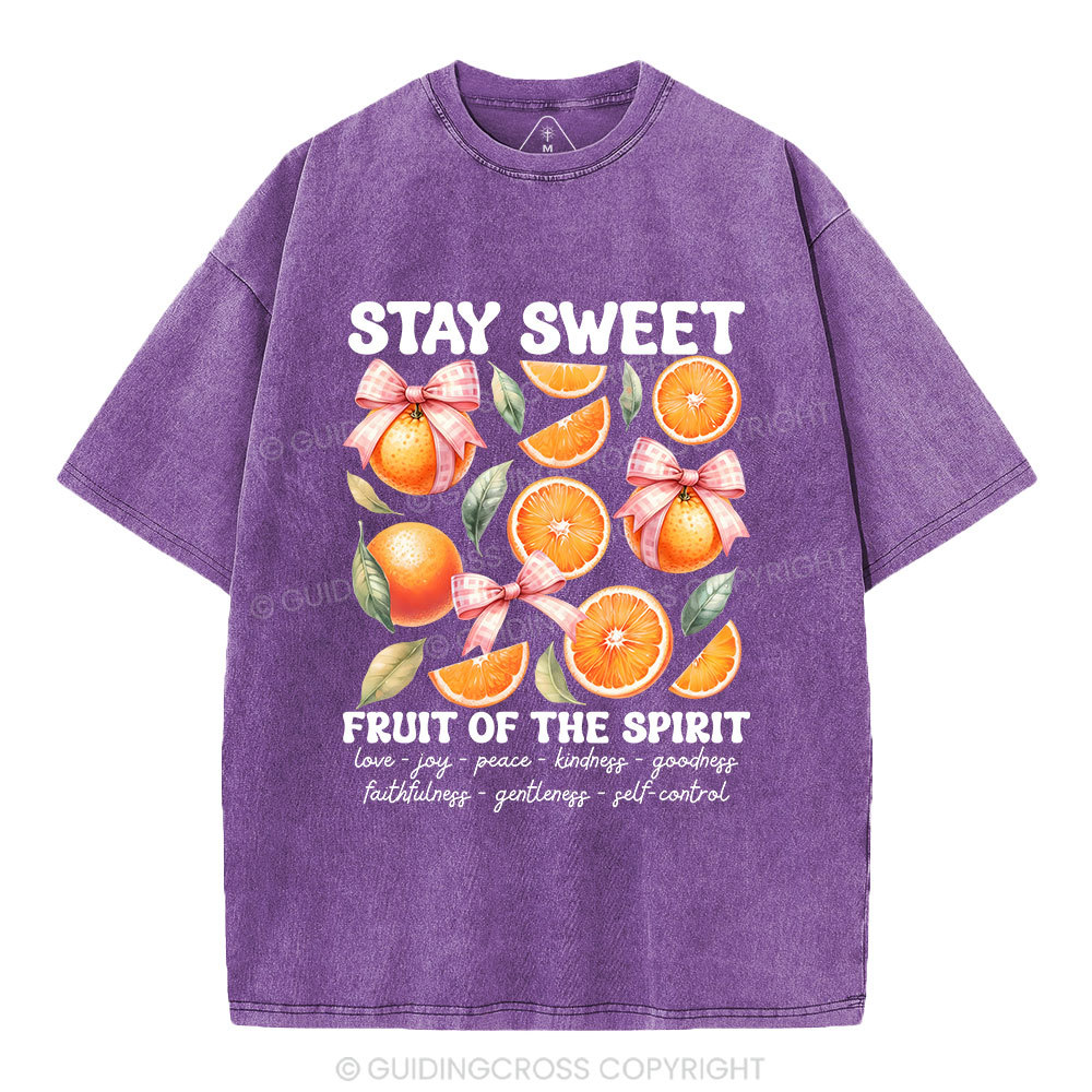 Stay Sweet Fruit Of The Spirit Christian Washed T-Shirt