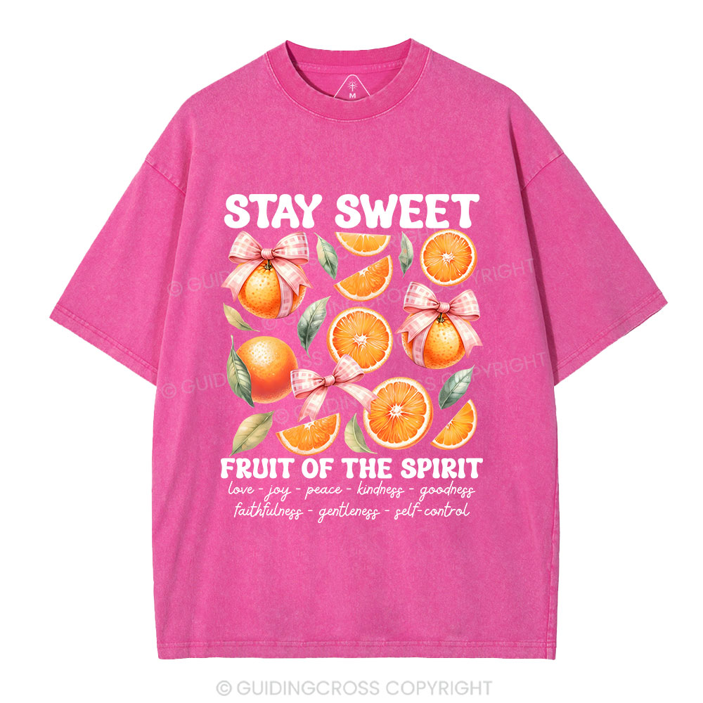 Stay Sweet Fruit Of The Spirit Christian Washed T-Shirt