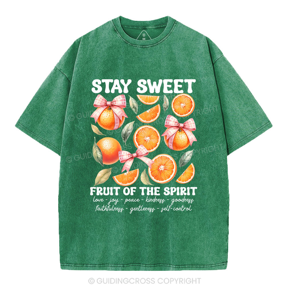 Stay Sweet Fruit Of The Spirit Christian Washed T-Shirt