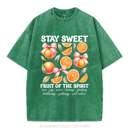 Stay Sweet Fruit Of The Spirit Christian Washed T-Shirt